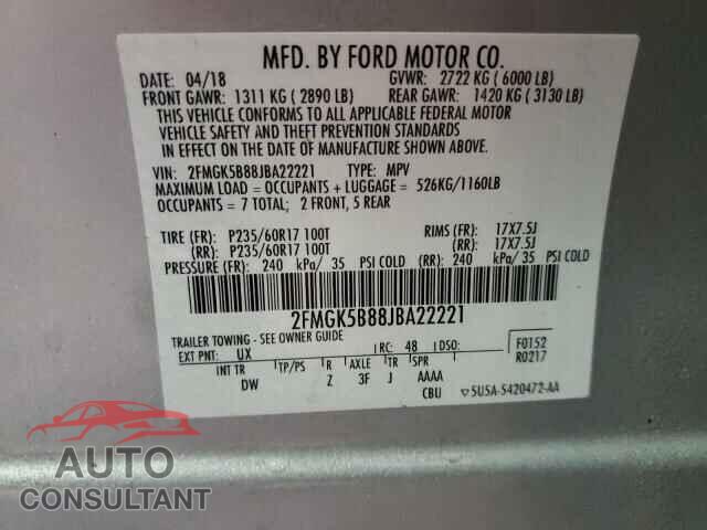 FORD FLEX 2018 - 2FMGK5B88JBA22221