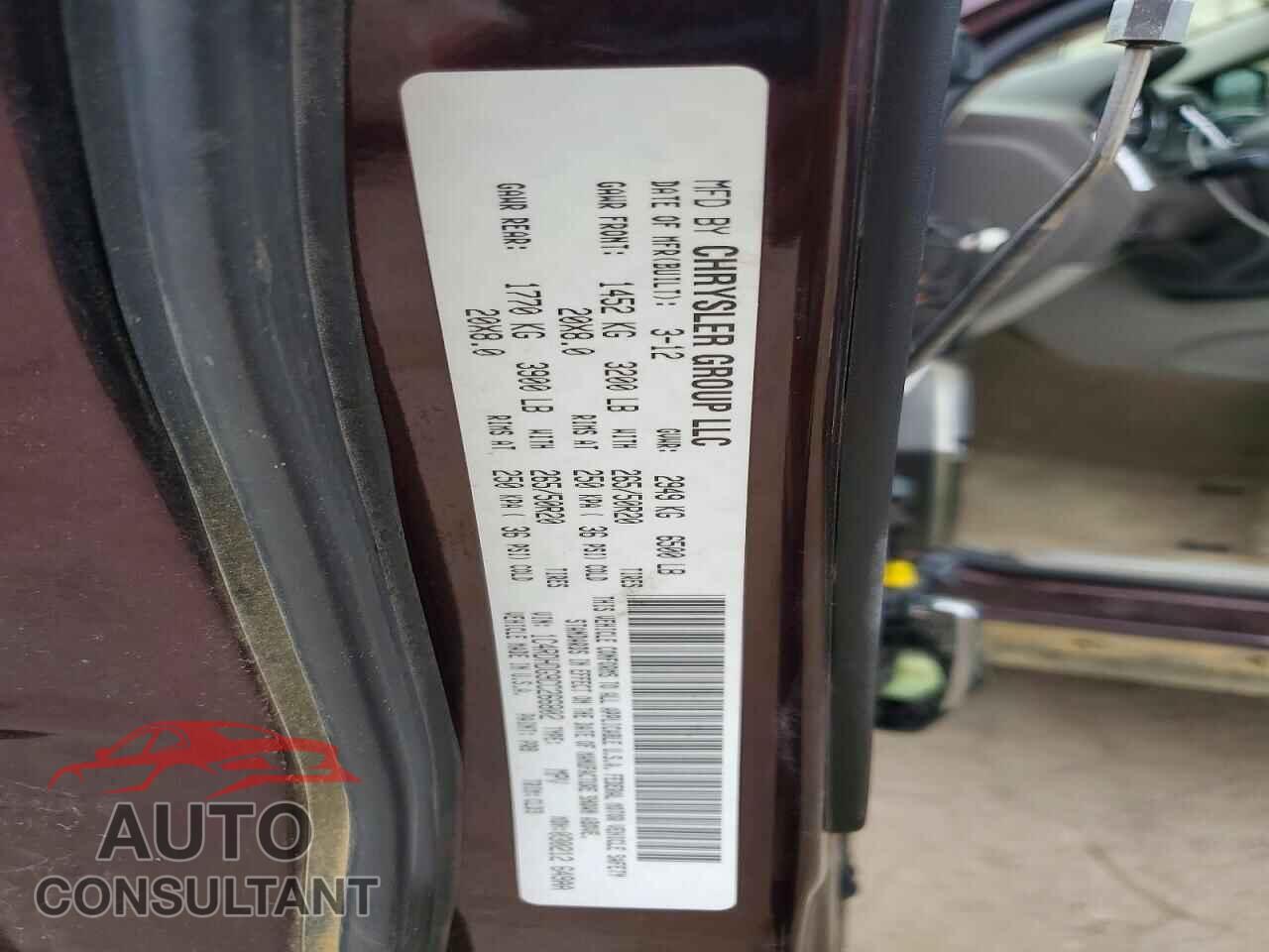 DODGE DURANGO 2012 - 1C4RDHDG9CC266802