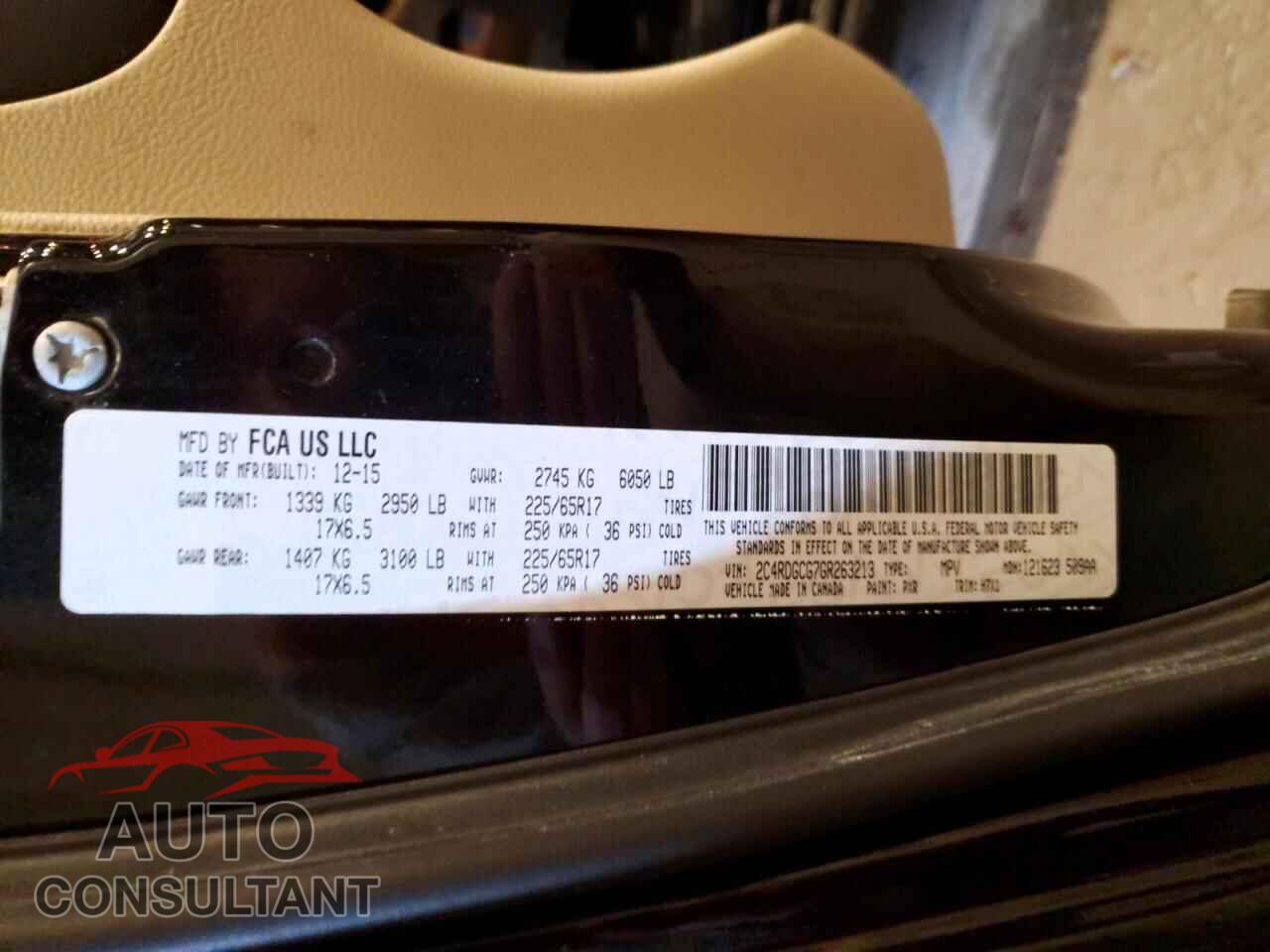 DODGE CARAVAN 2016 - 2C4RDGCG7GR263213