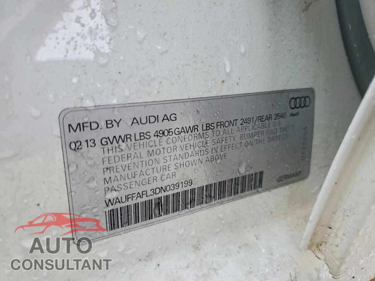 AUDI A4 2013 - WAUFFAFL3DN039199