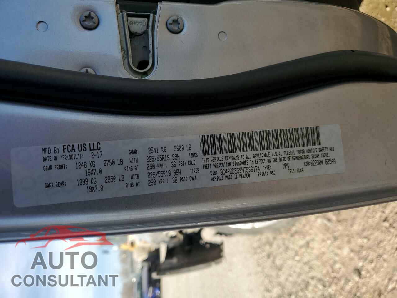 DODGE JOURNEY 2017 - 3C4PDDEG9HT596174