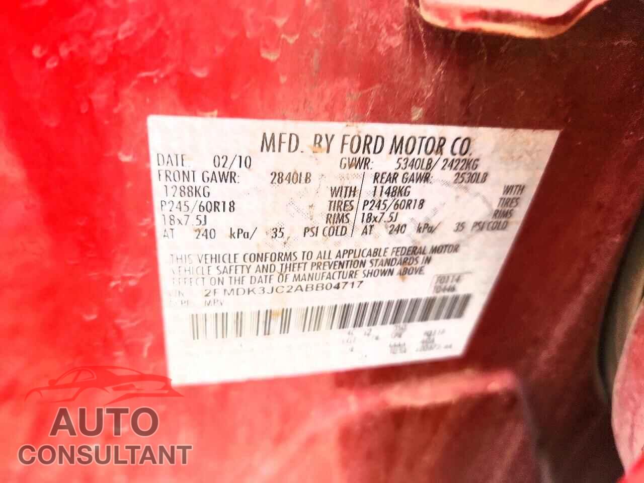 FORD EDGE 2010 - 2FMDK3JC2ABB04717