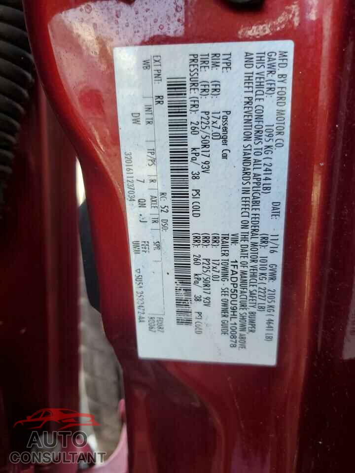 FORD CMAX 2017 - 1FADP5DU9HL100878
