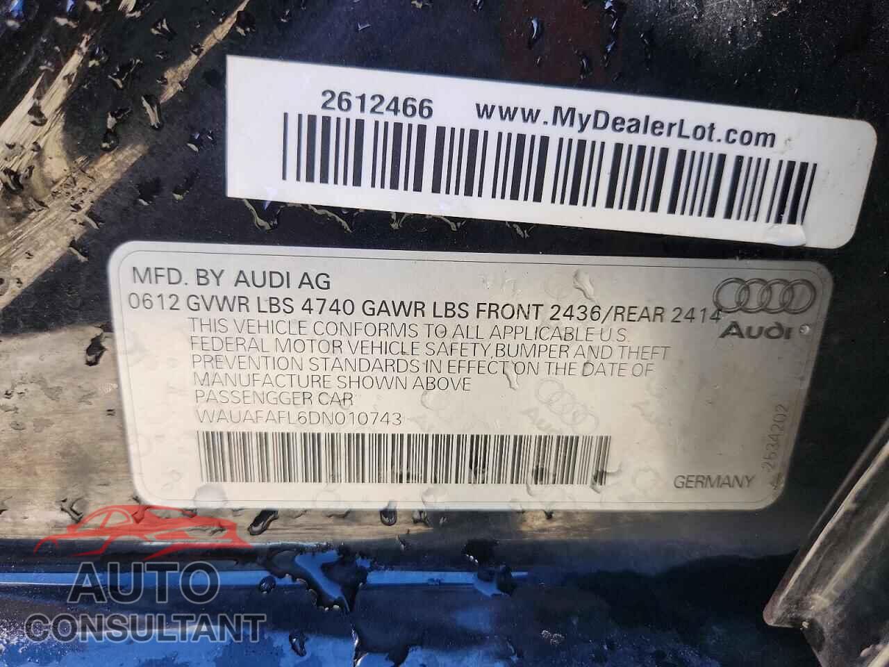 AUDI A4 2013 - WAUAFAFL6DN010743