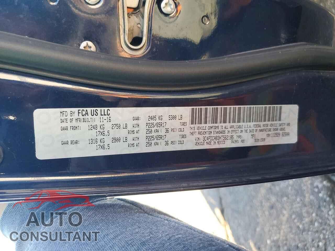 DODGE JOURNEY 2017 - 3C4PDCAB3HT562185