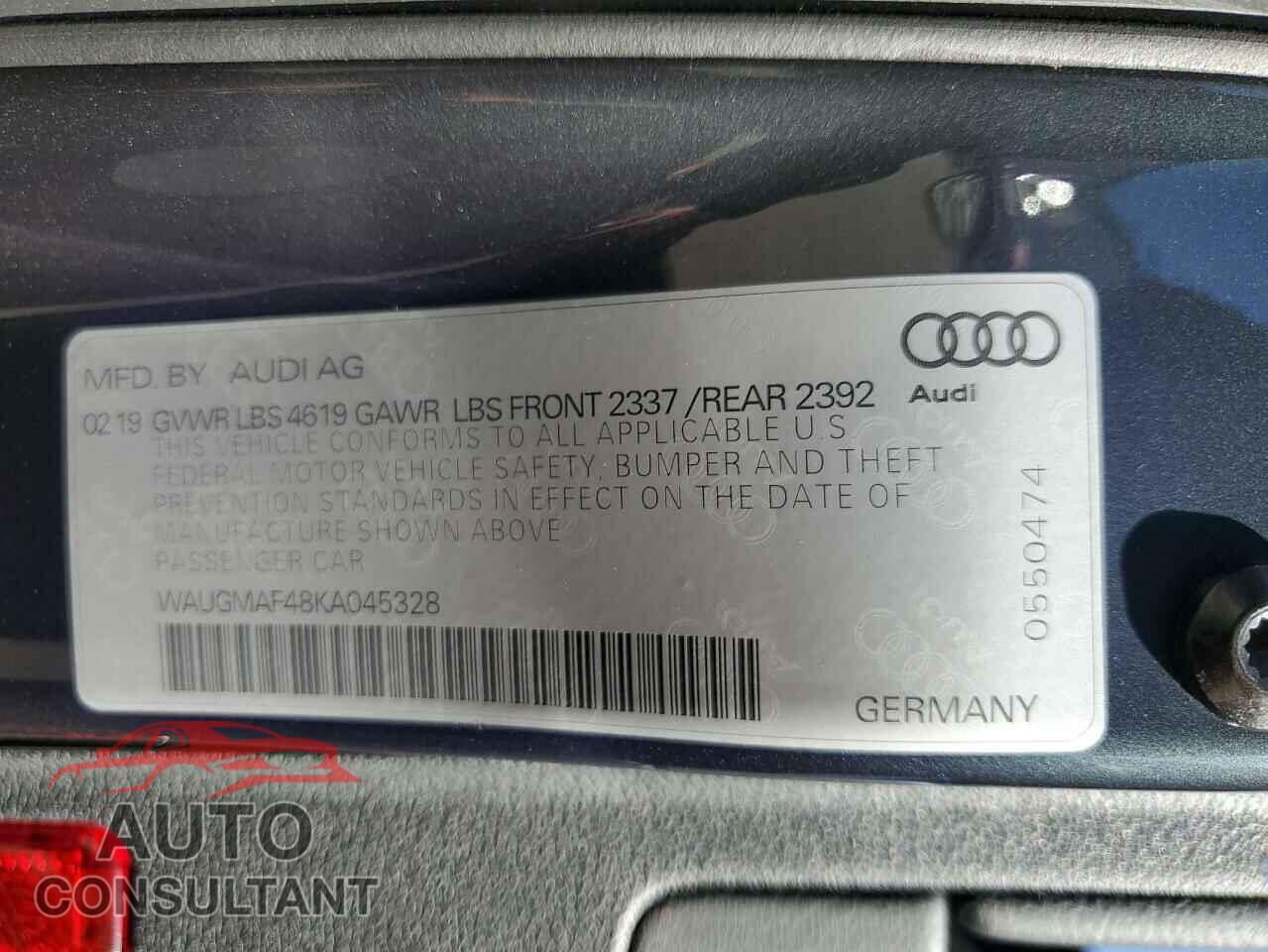 AUDI A4 2019 - WAUGMAF48KA045328