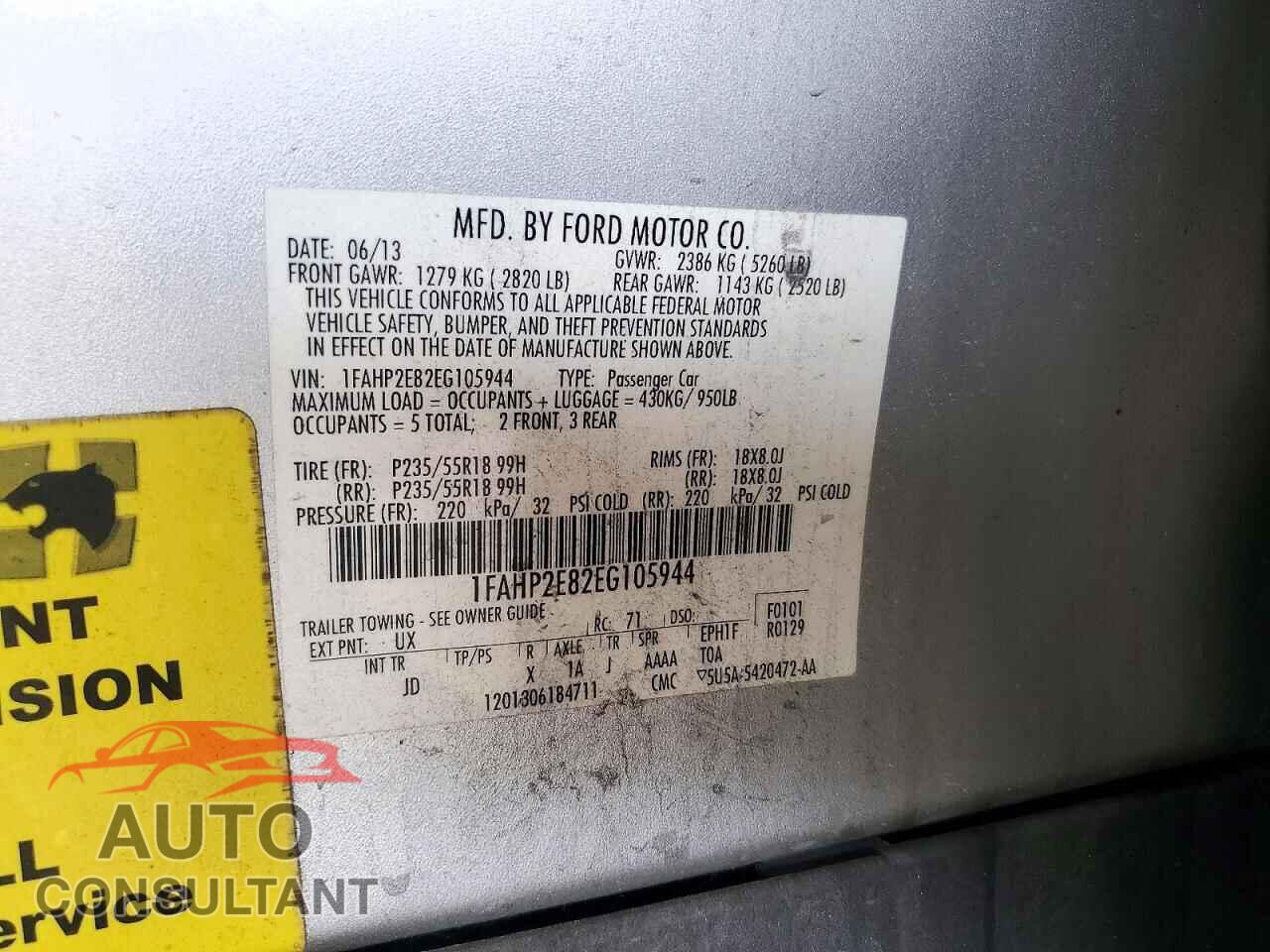 FORD TAURUS 2014 - 1FAHP2E82EG105944