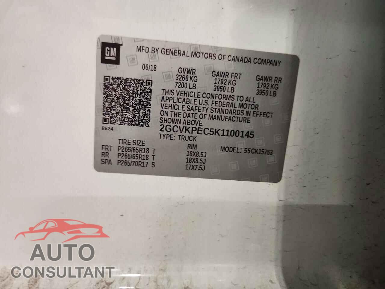 CHEVROLET SILVERADO 2019 - 2GCVKPEC5K1100145