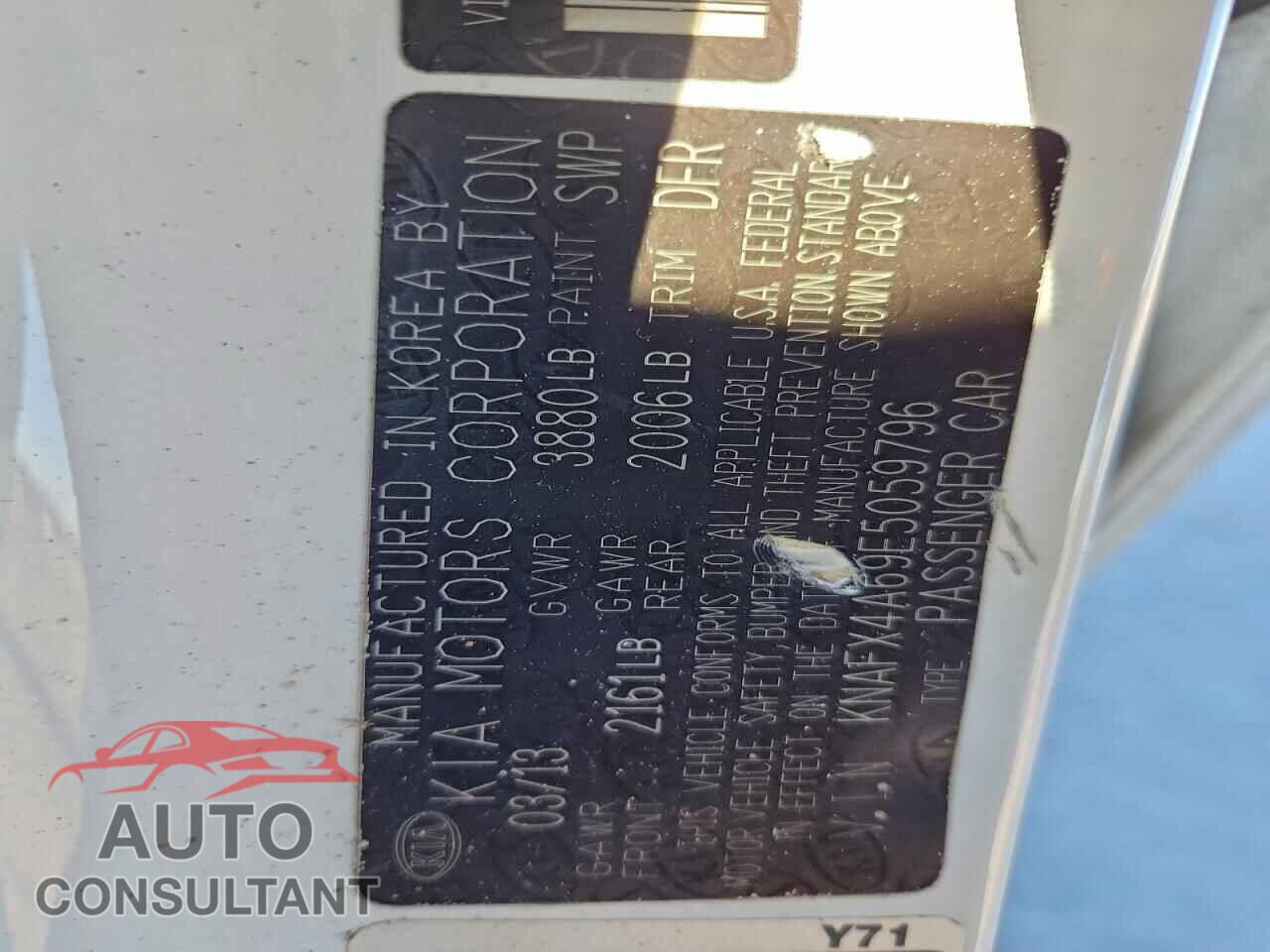 KIA FORTE 2014 - KNAFX4A69E5059796