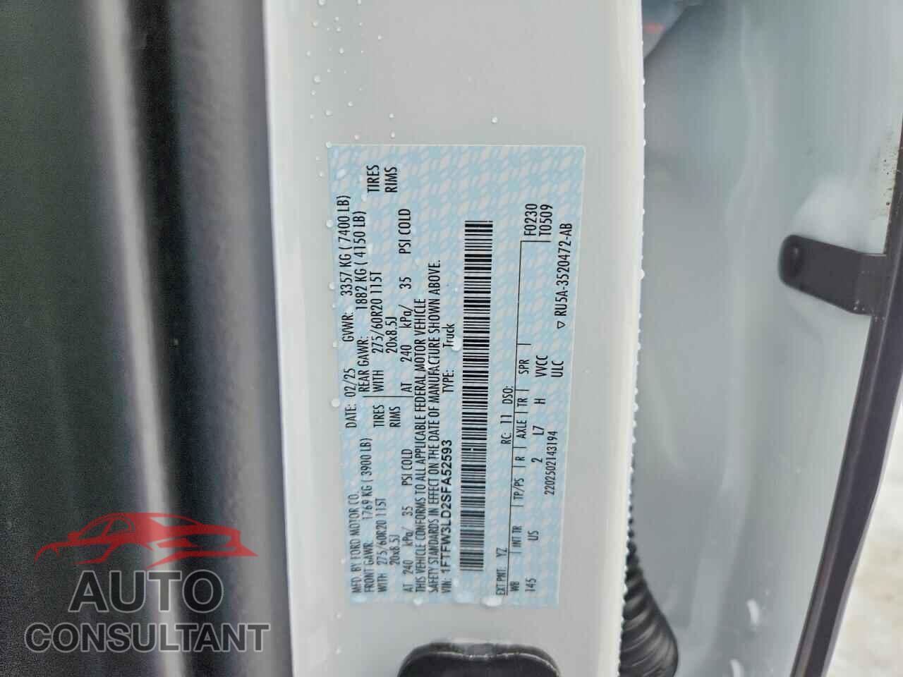 FORD All Models 2025 - 1FTFW3LD2SFA52593