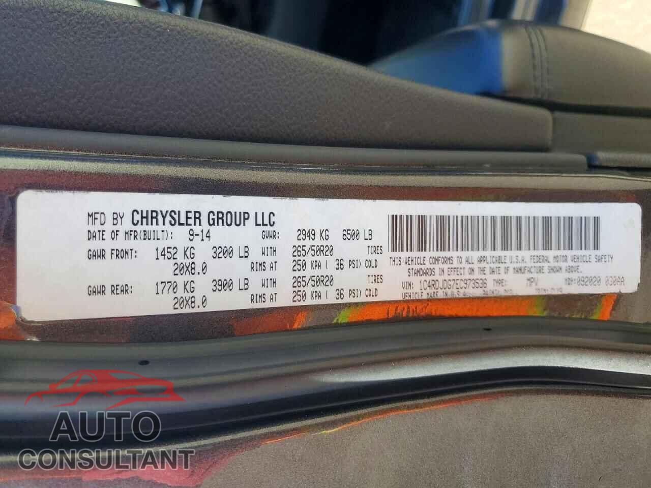 DODGE DURANGO 2014 - 1C4RDJDG7EC973536