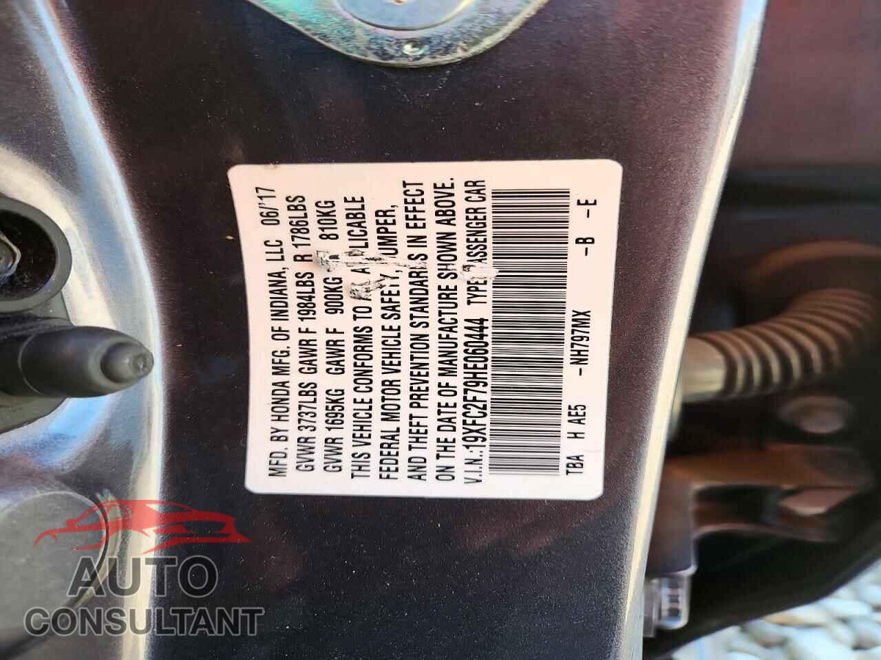 HONDA CIVIC 2017 - 19XFC2F79HE060444