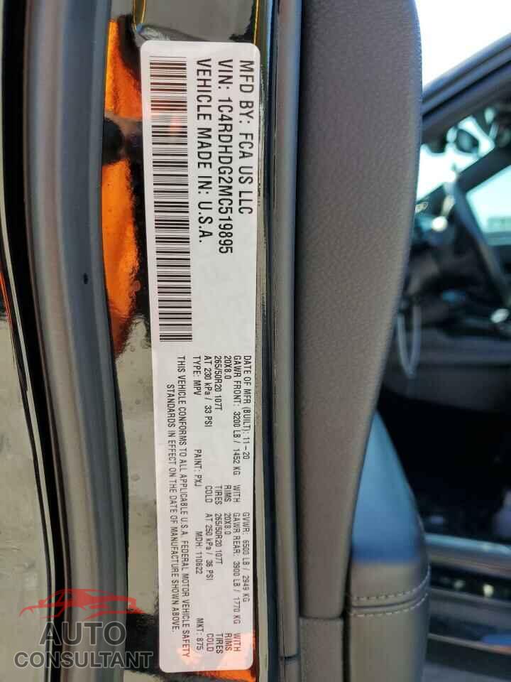 DODGE DURANGO 2021 - 1C4RDHDG2MC519895