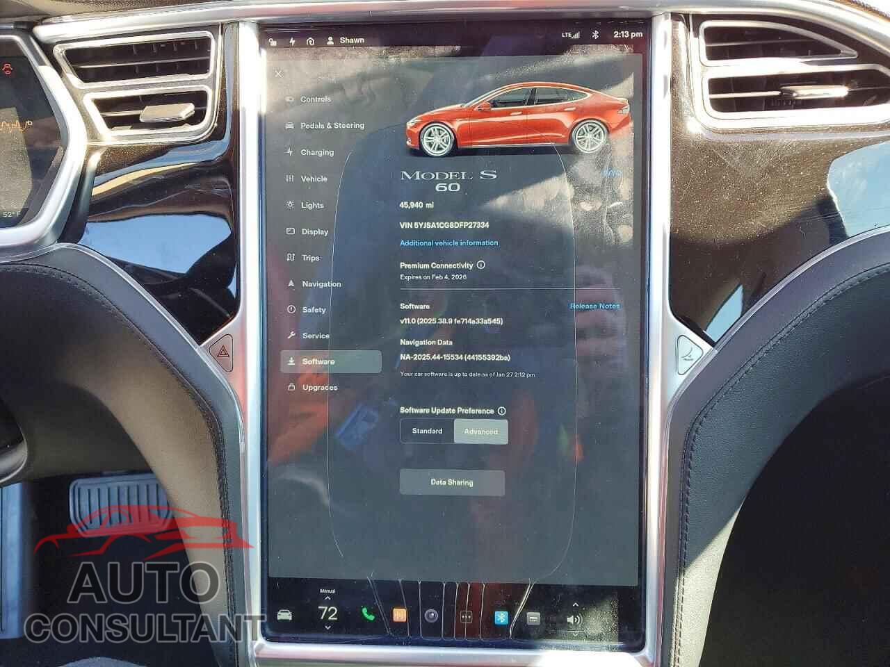 TESLA MODEL S 2013 - 5YJSA1CG8DFP27334