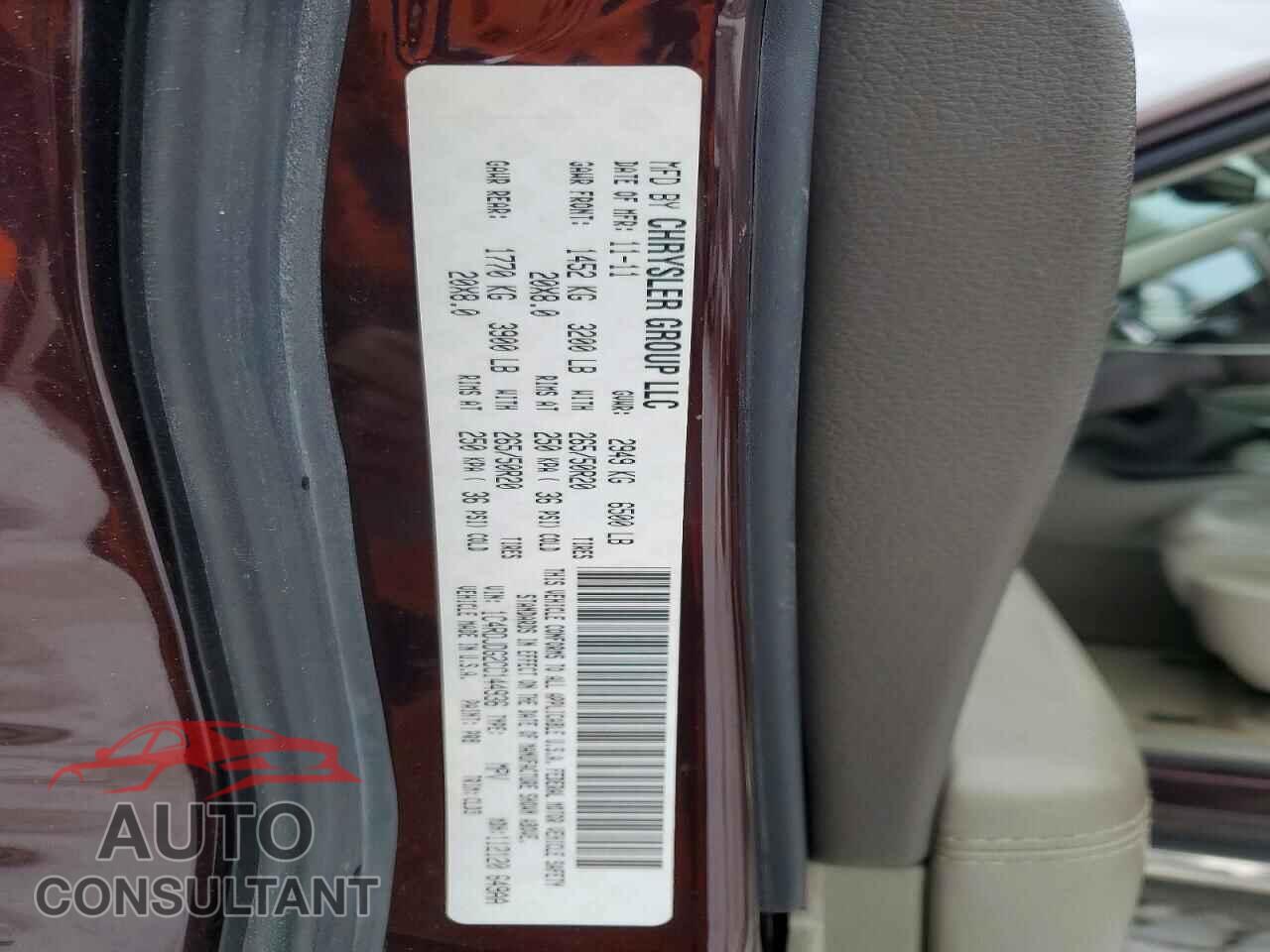 DODGE DURANGO 2012 - 1C4RDJDG2CC144936