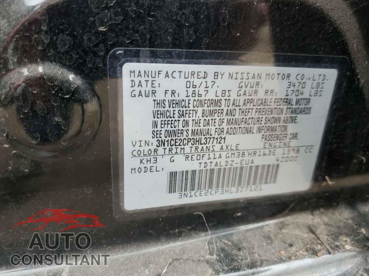 NISSAN VERSA 2017 - 3N1CE2CP3HL377121