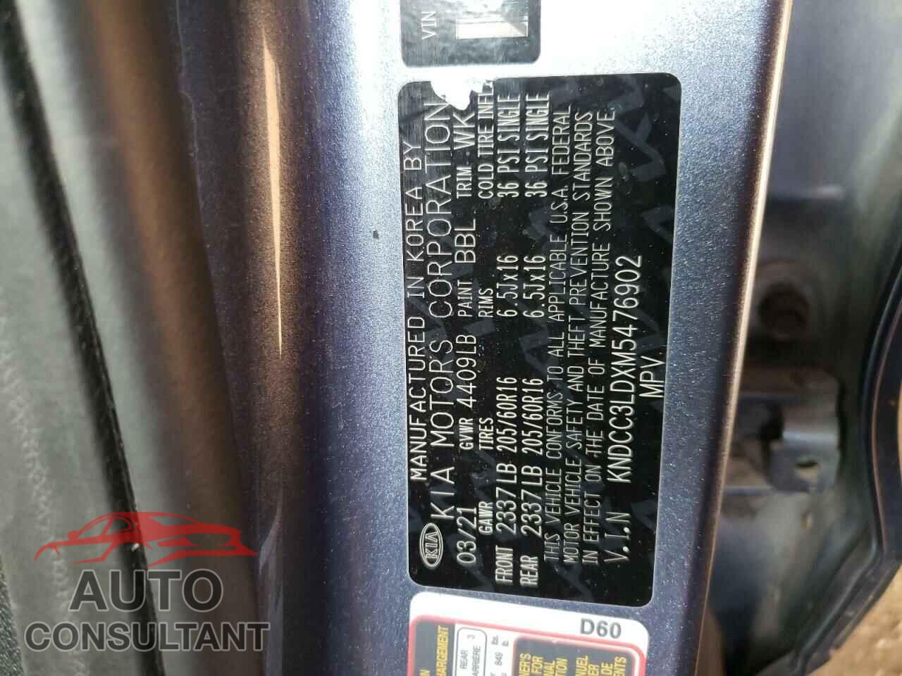 KIA NIRO 2021 - KNDCC3LDXM5476902