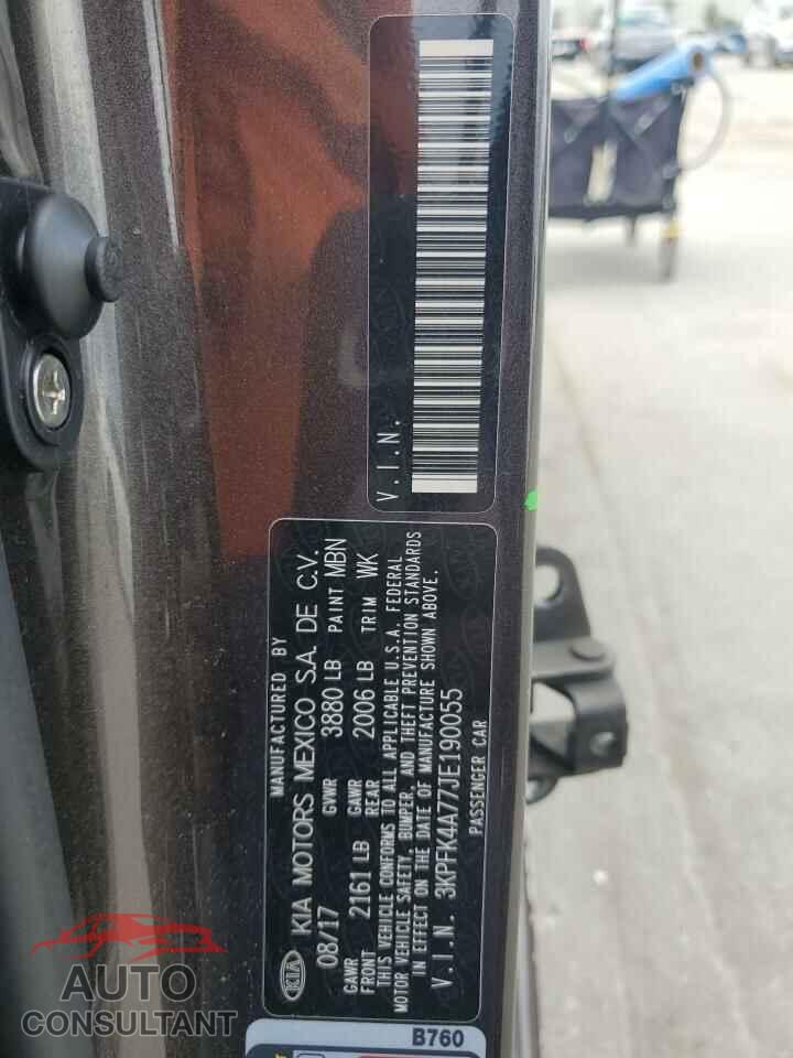 KIA FORTE 2018 - 3KPFK4A77JE190055
