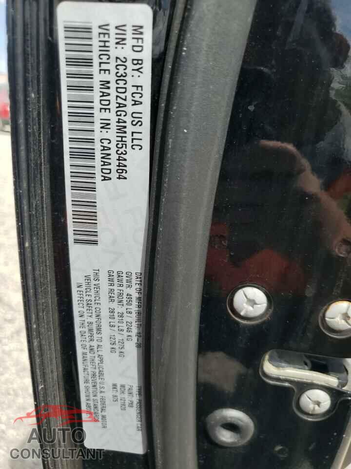 DODGE CHALLENGER 2021 - 2C3CDZAG4MH534464