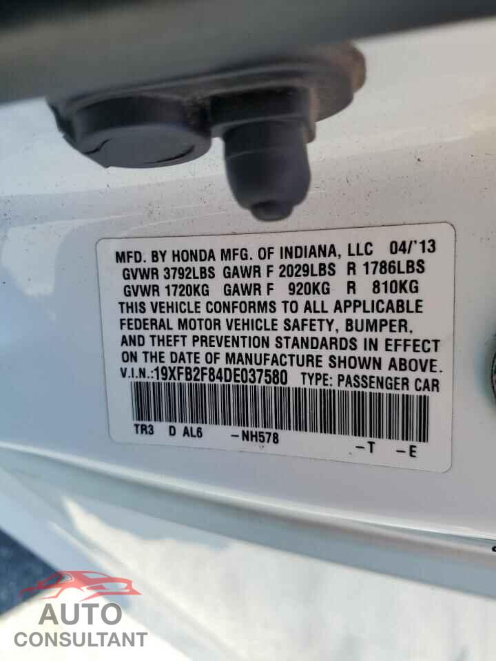HONDA CIVIC 2013 - 19XFB2F84DE037580