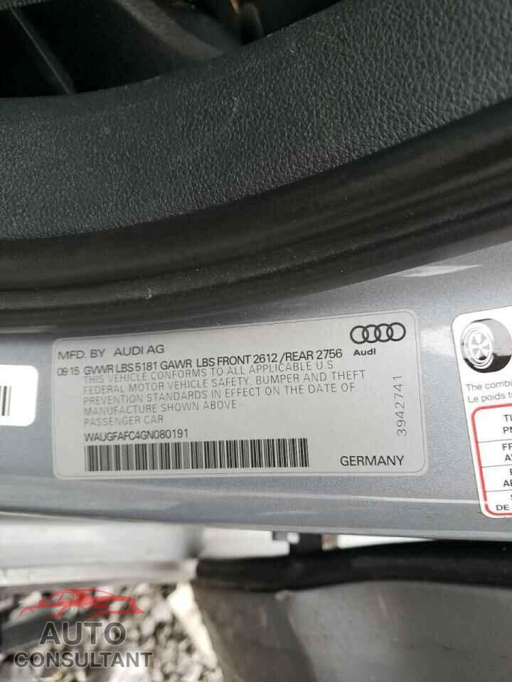AUDI A6 2016 - WAUGFAFC4GN080191
