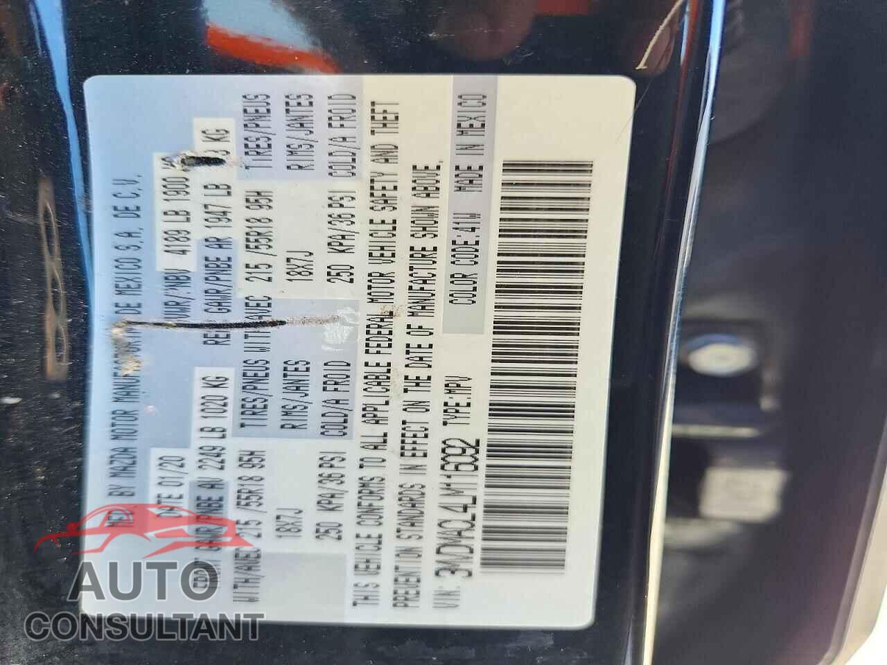 MAZDA CX30 2020 - 3MVDMACL4LM116092