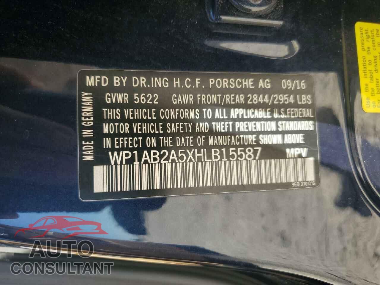 PORSCHE MACAN 2017 - WP1AB2A5XHLB15587