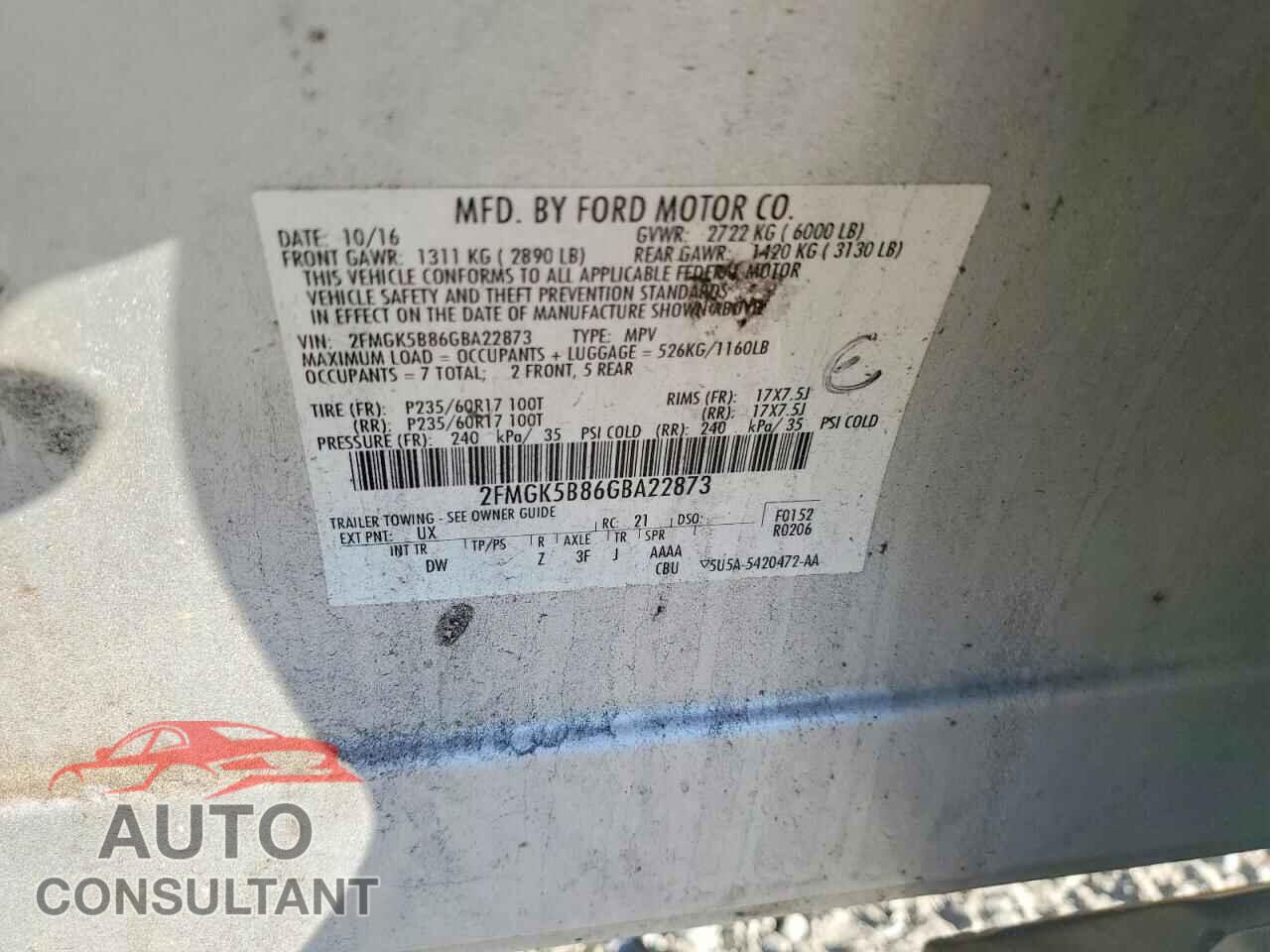 FORD FLEX 2016 - 2FMGK5B86GBA22873