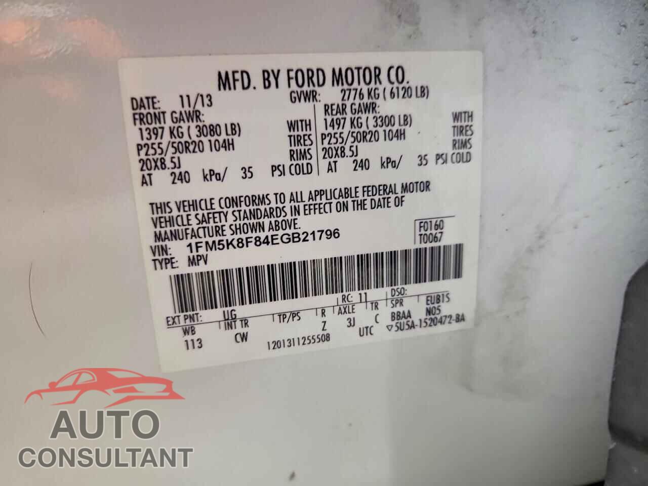 FORD EXPLORER 2014 - 1FM5K8F84EGB21796