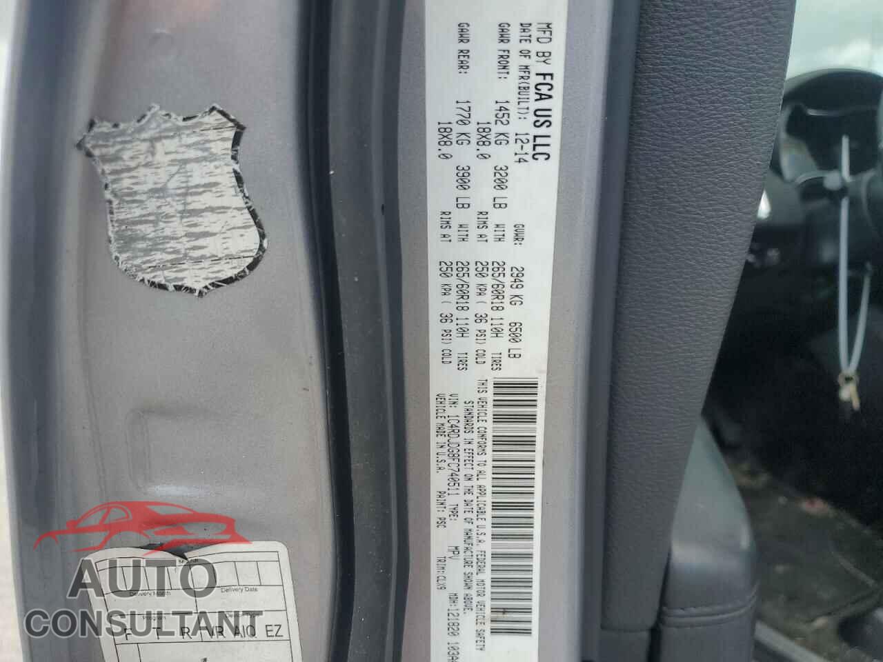DODGE DURANGO 2015 - 1C4RDJDG8FC740511