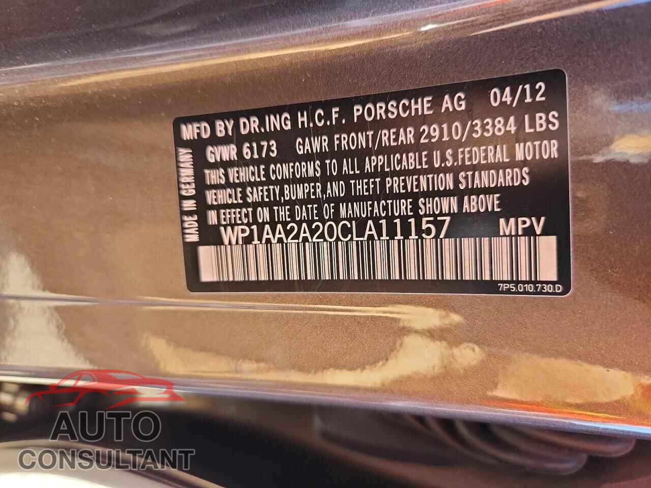 PORSCHE CAYENNE 2012 - WP1AA2A20CLA11157