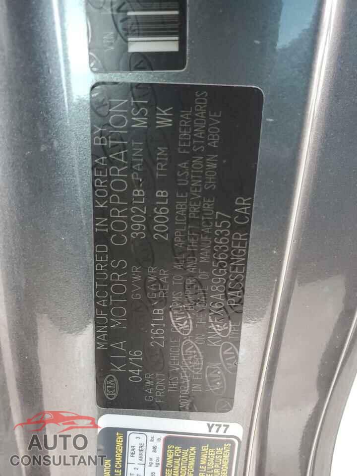 KIA FORTE 2016 - KNAFX6A89G5636357
