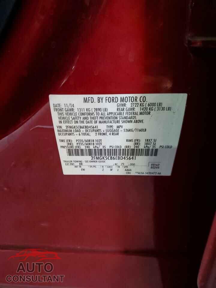 FORD FLEX 2014 - 2FMGK5C86EBD45641
