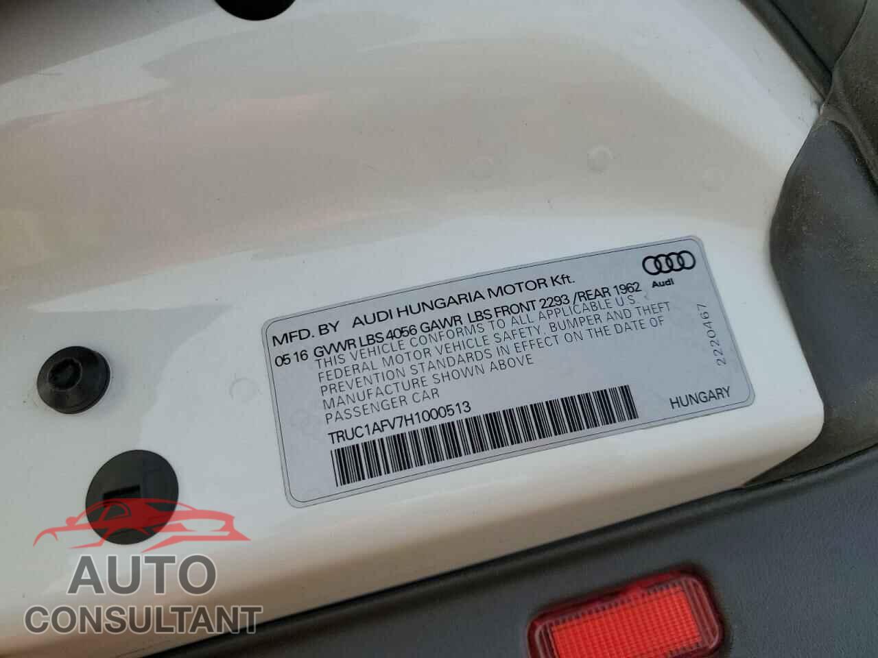 AUDI TTS 2017 - TRUC1AFV7H1000513