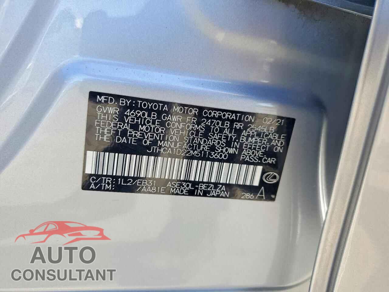 LEXUS IS 2021 - JTHCA1D22M5113600