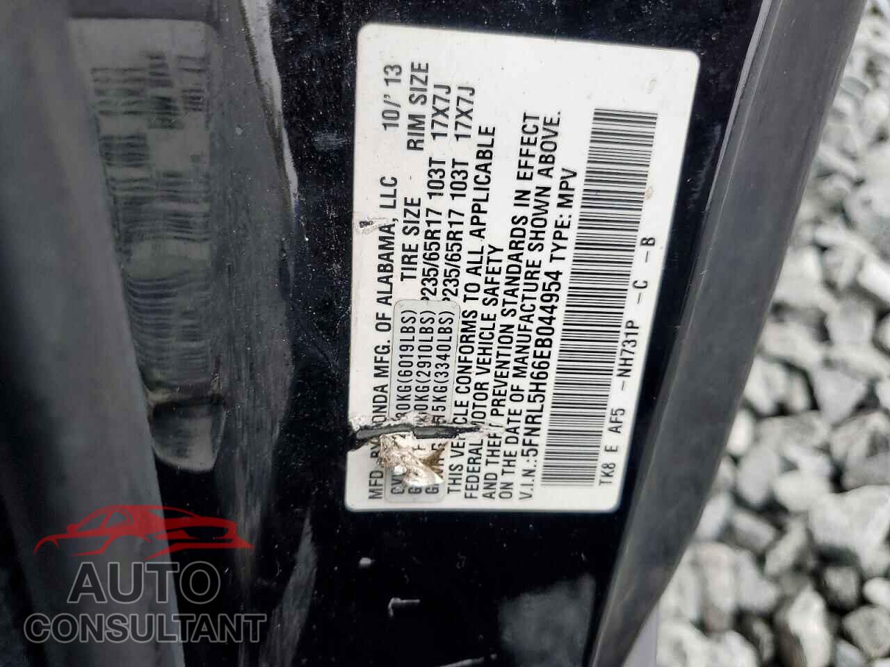 HONDA ODYSSEY 2014 - 5FNRL5H66EB044954