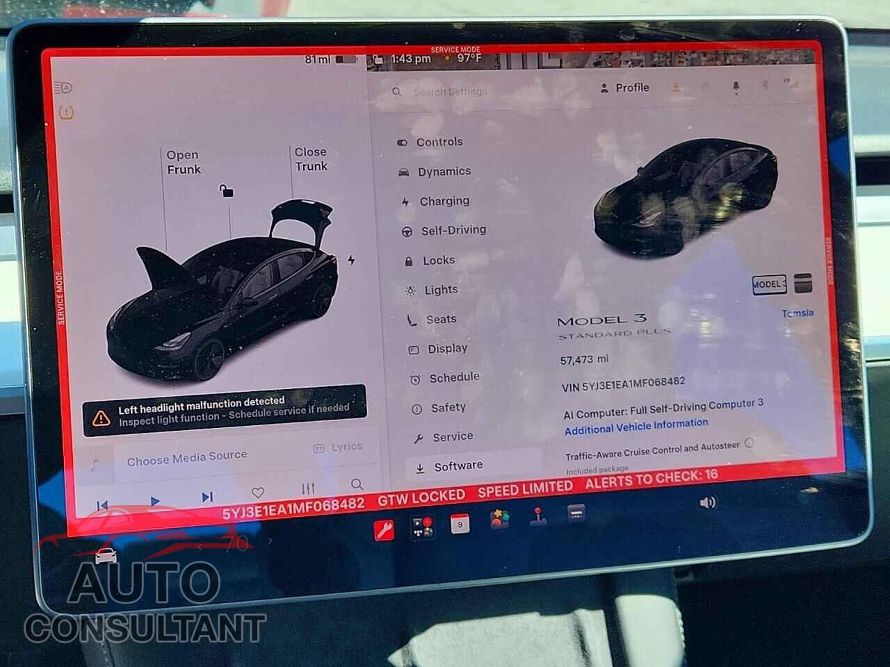 TESLA MODEL 3 2021 - 5YJ3E1EA1MF068482