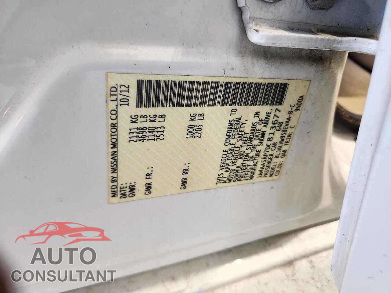NISSAN MAXIMA 2013 - 1N4AA5AP7DC813677