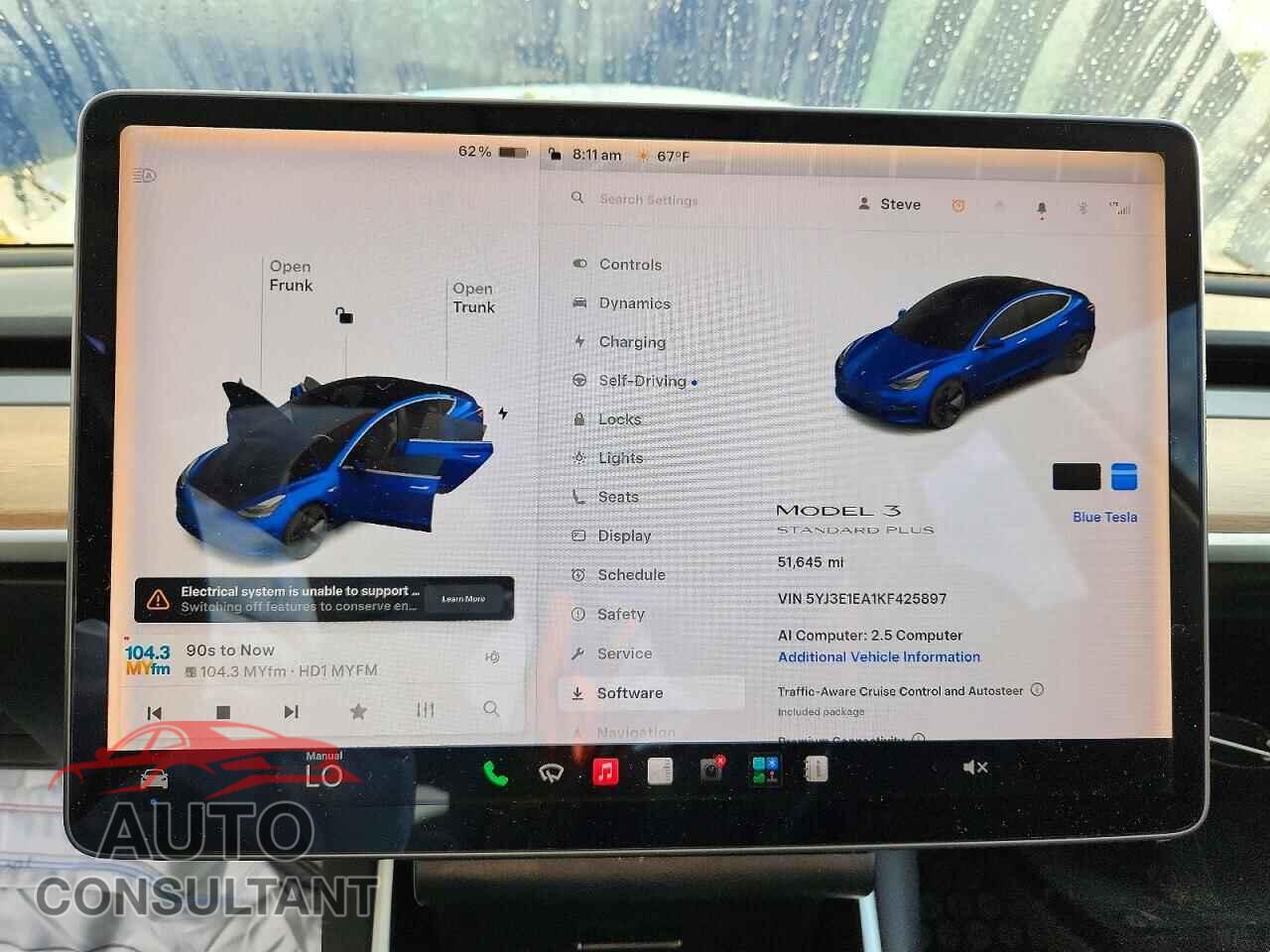 TESLA MODEL 3 2019 - 5YJ3E1EA1KF425897