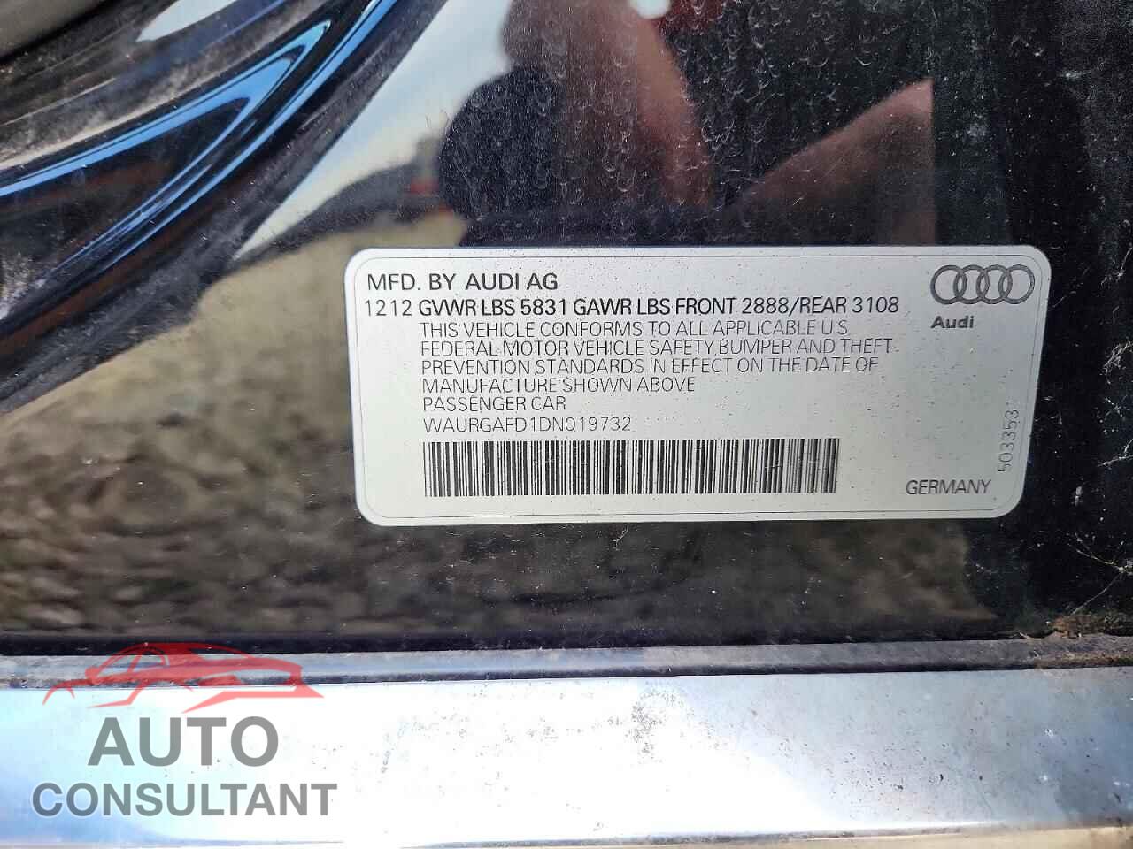 AUDI A8 2013 - WAURGAFD1DN019732