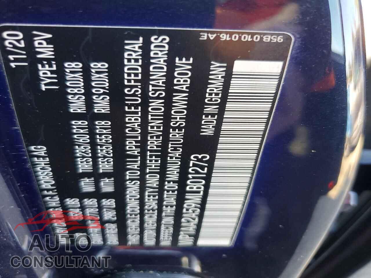 PORSCHE MACAN 2021 - WP1AA2A59MLB01273