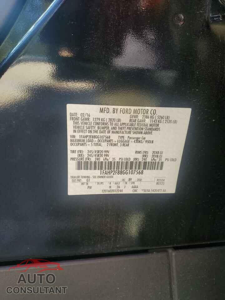 FORD TAURUS 2016 - 1FAHP2F88GG107568