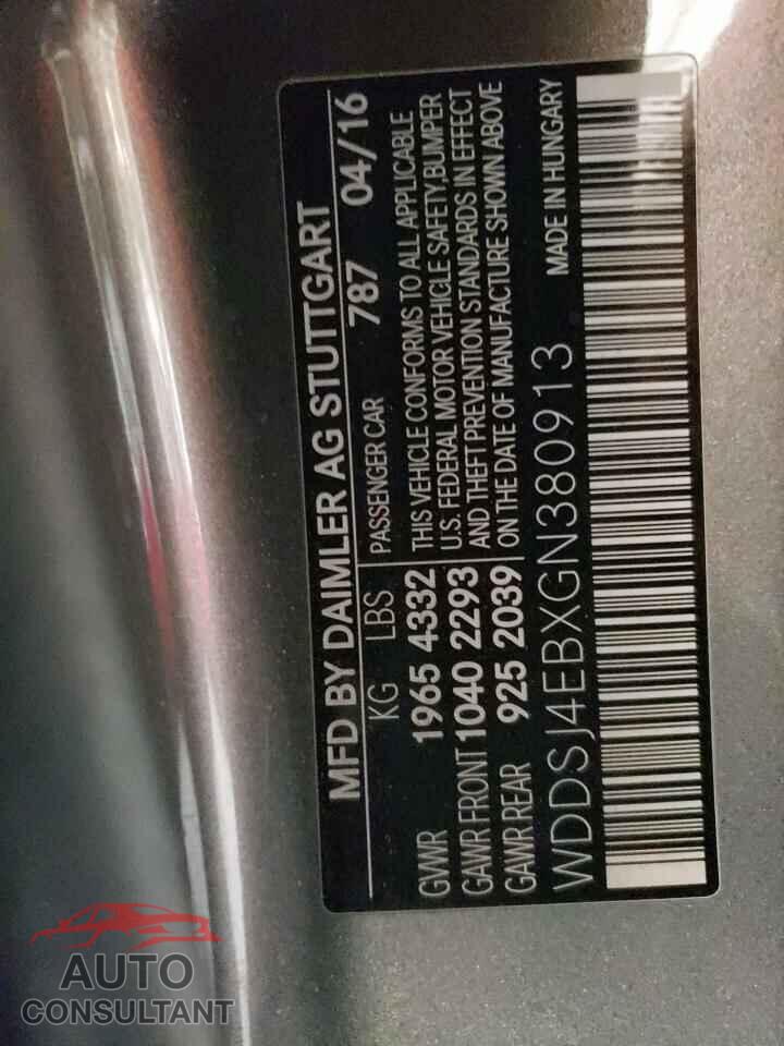 MERCEDES-BENZ CLA-CLASS 2016 - WDDSJ4EBXGN380913