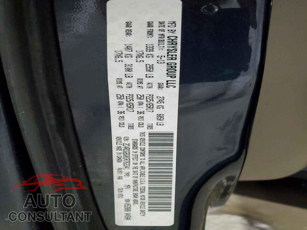 DODGE CARAVAN 2013 - 2C4RDGBG0DR763341