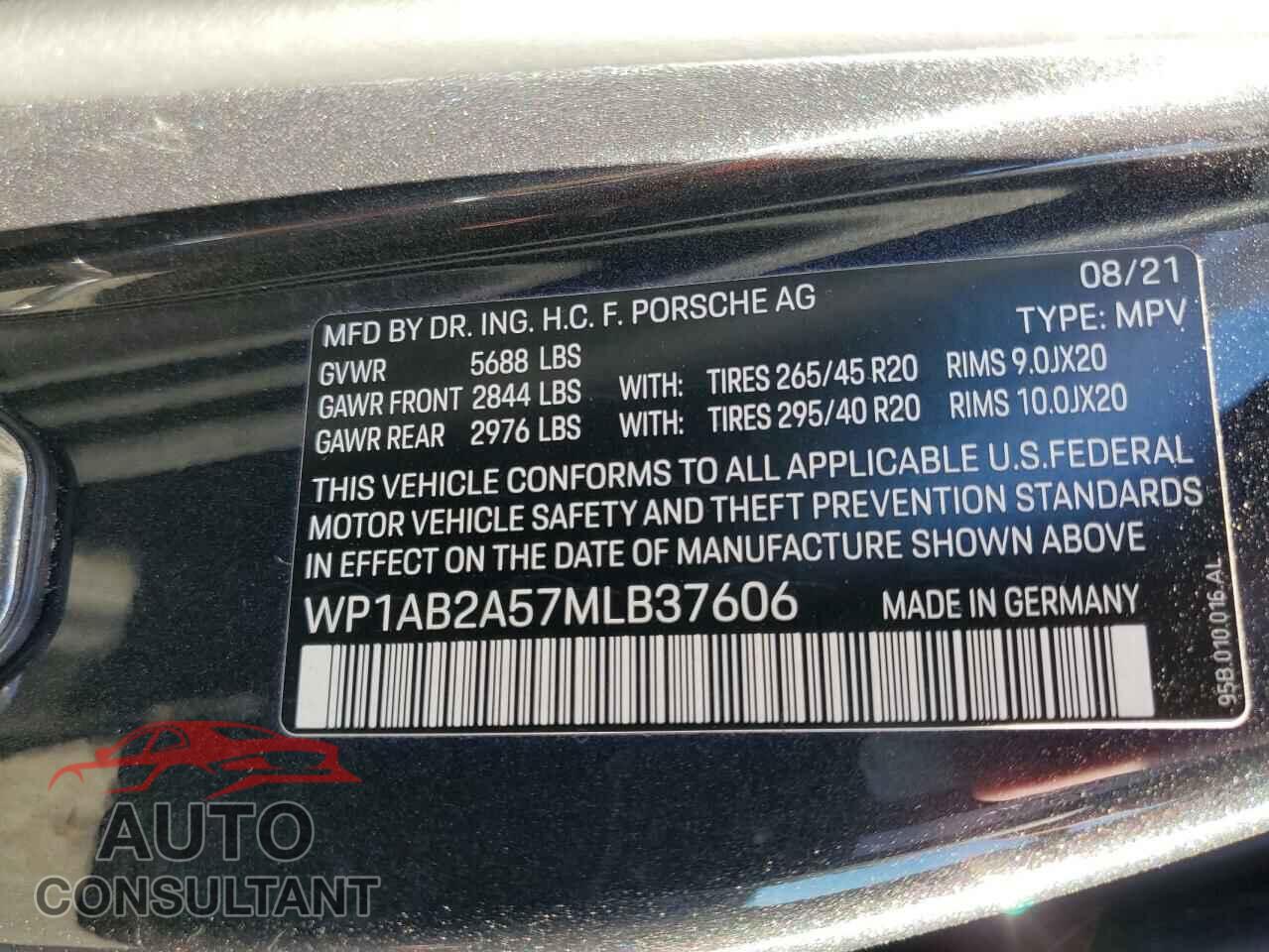 PORSCHE MACAN 2021 - WP1AB2A57MLB37606