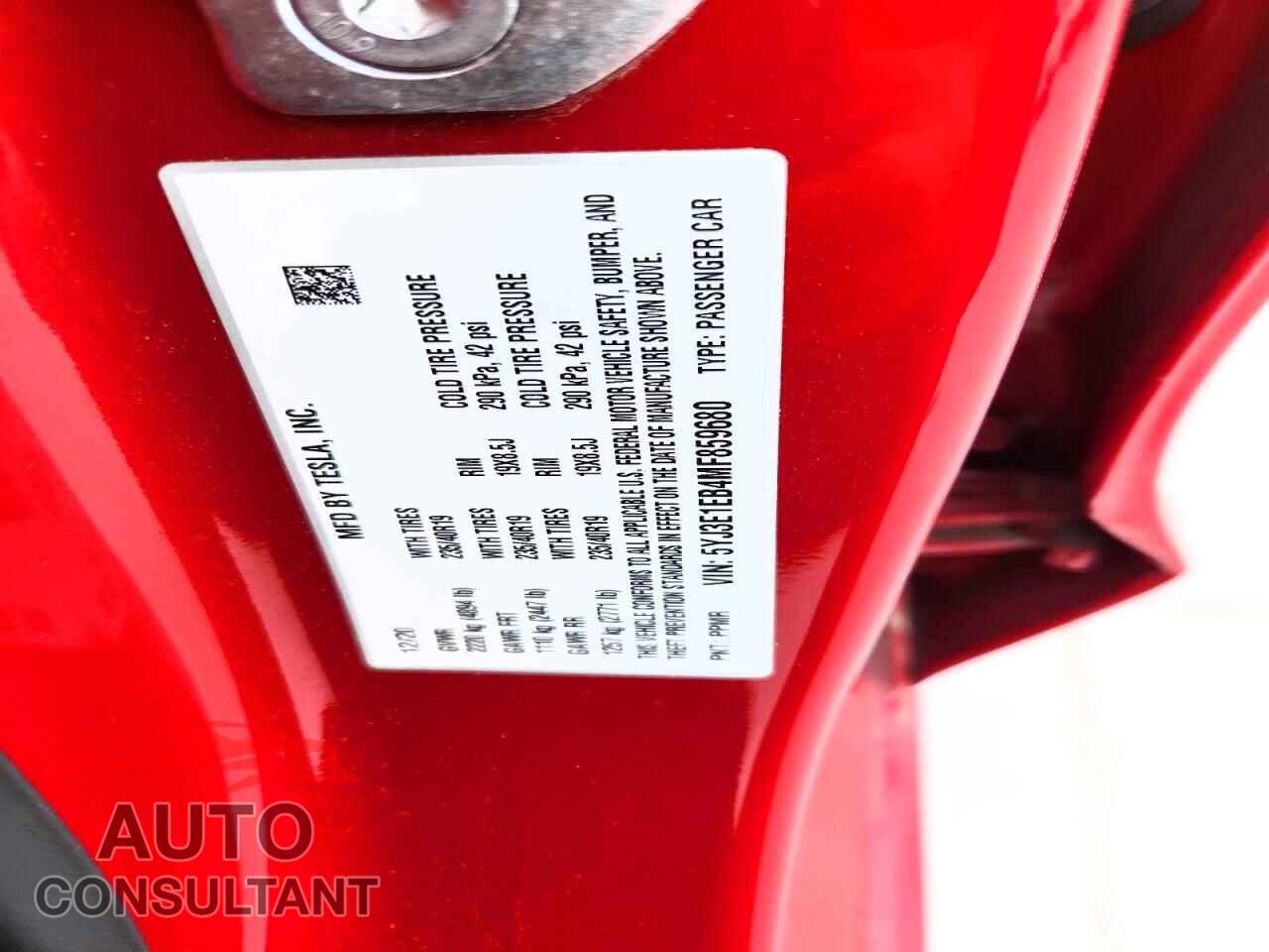 TESLA MODEL 3 2021 - 5YJ3E1EB4MF859680