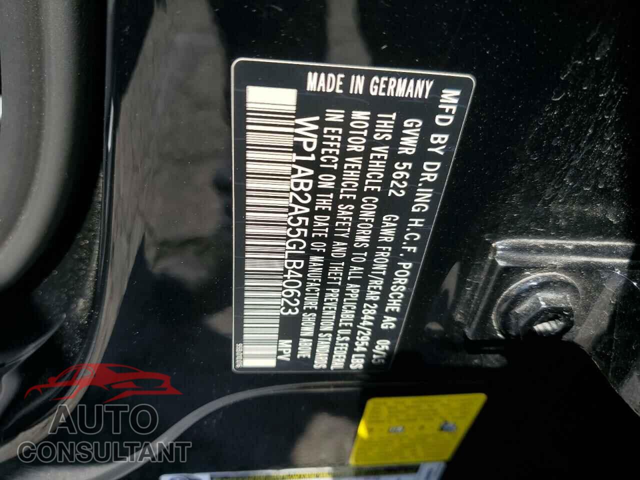 PORSCHE MACAN 2016 - WP1AB2A55GLB40623