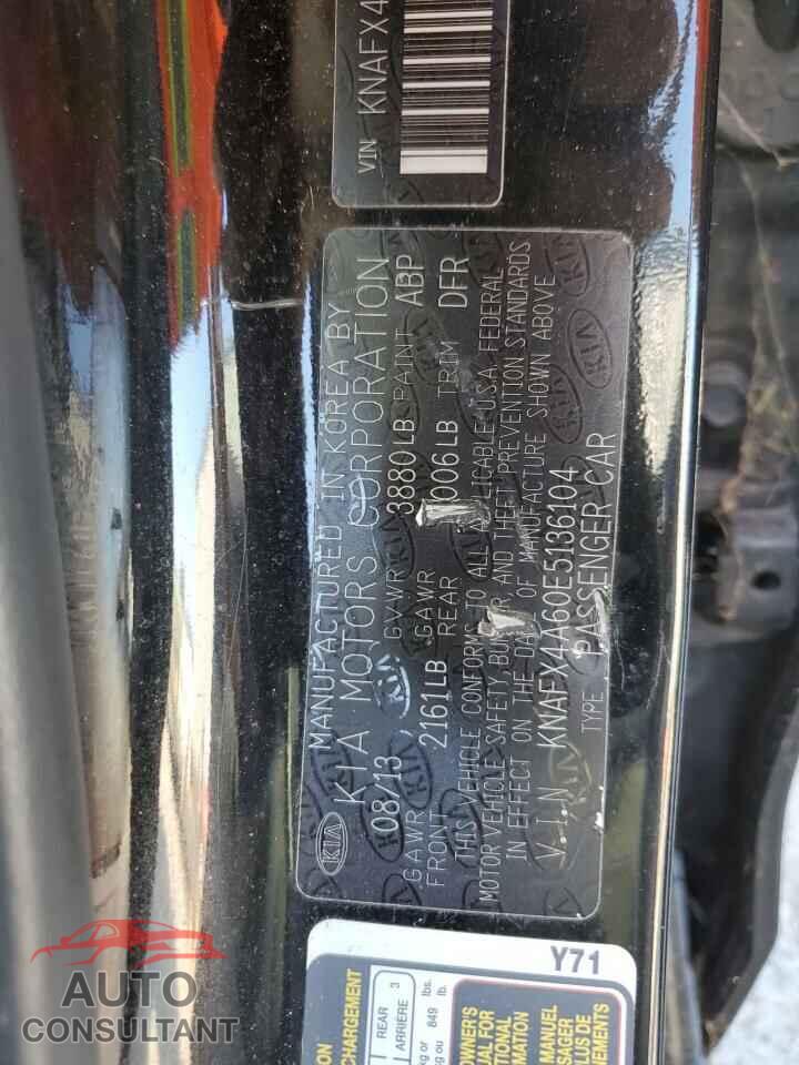 KIA FORTE 2014 - KNAFX4A60E5136104