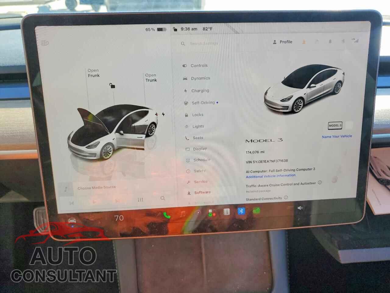 TESLA MODEL 3 2022 - 5YJ3E1EA7NF371638