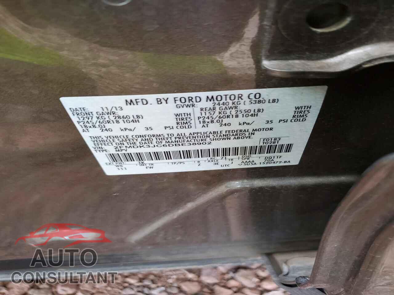 FORD EDGE 2013 - 2FMDK3JC6DBE38902